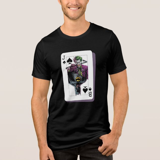 Camiseta Joker and Batman Spade Playing Card Illustration (Frente)