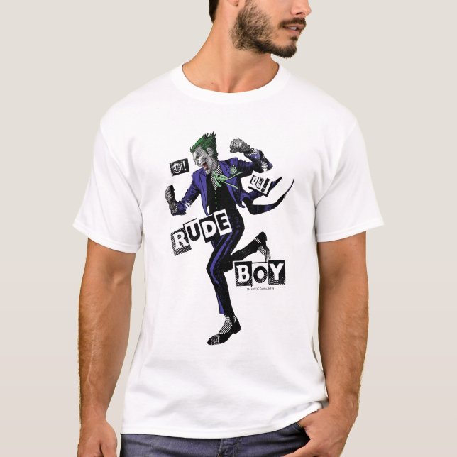 Camiseta Joker "Oi! Olá! Rude Boy!" Gráfico de Meio-Tom (Frente)