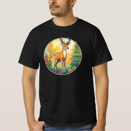 Camiseta Jolie image d’un cerf dans la forêt.
