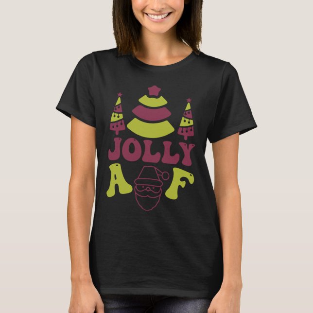 Camiseta Jolly AF Ugly Christmas Sweater Style (Frente)