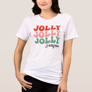 Camiseta Jolly Jolly Jolly Season Retro Holiday Typografia