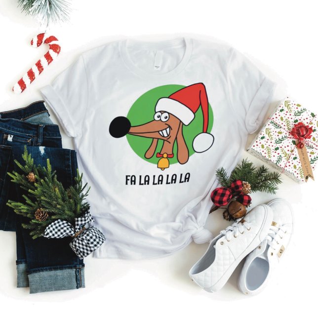 Camiseta Jolly Natal Cachorro Dachshund (Criador carregado)