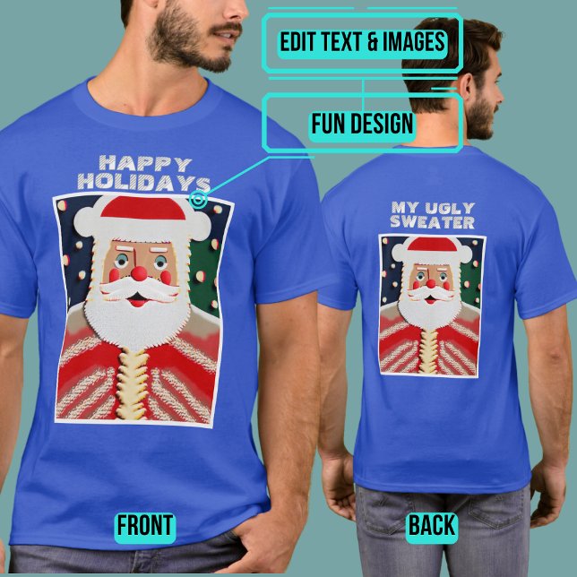 Camiseta Jolly Papai noel Ugly Holiday "Sweater" (Please enjoy our design and see the others in the collection.)