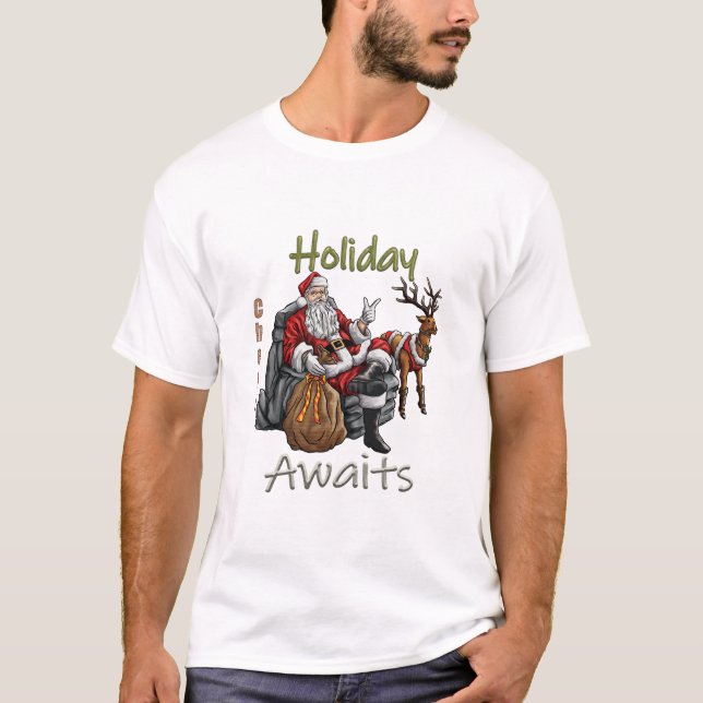 Camiseta "Jolly Papais noeis e Sua Reindeer" (Frente)