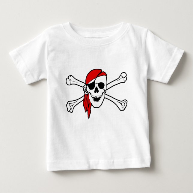 Camiseta Jolly roger com bandana vermelha (Frente)