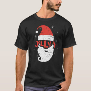 Camiseta Jolly Santa Hat Beard Af Snowflakes Feliz Christma