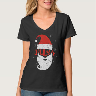 Camiseta Jolly Santa Hat Beard Af Snowflakes Feliz Christma