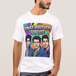 Camiseta Jonas Brothers Forever - Colorida Retro de Arte Po