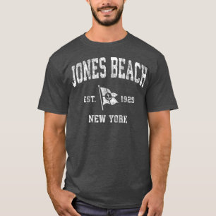 Camiseta Jones Beach New York NY Vintage Boat Anchor Flag