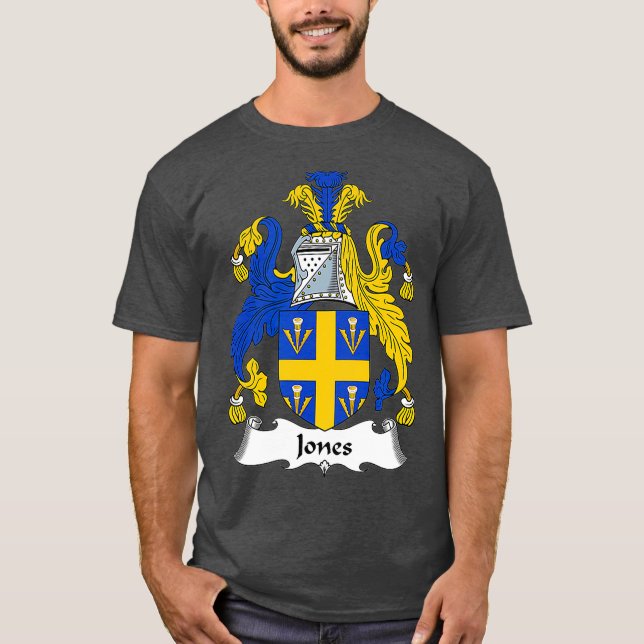 Camiseta Jones Casaco da Guarda Familiar de Armas (Frente)