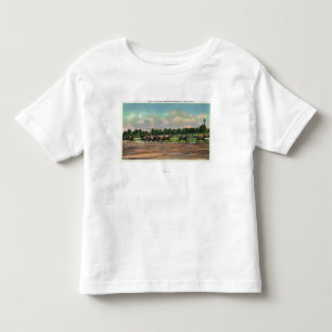 Camiseta Jóqueis que terminam a corrida de cavalos no