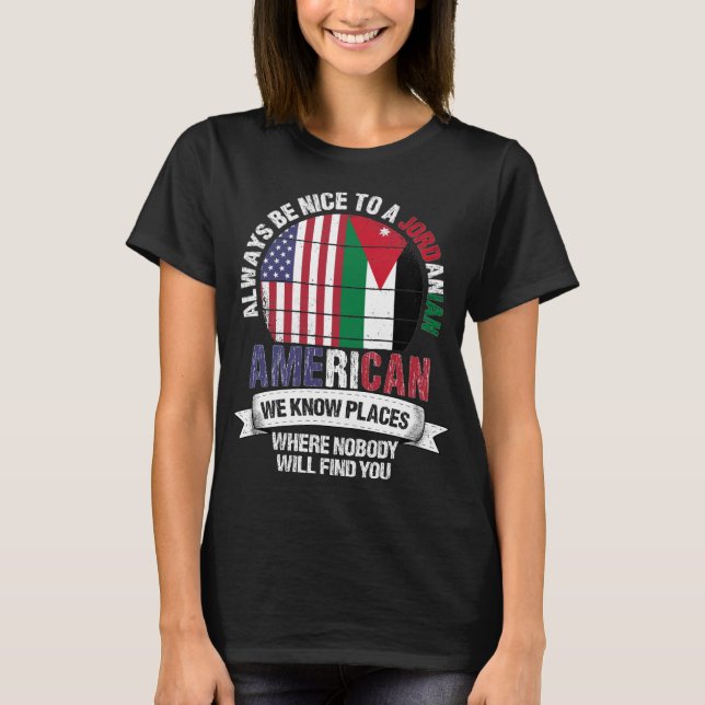 Camiseta Jordaniana American know Places Country Jordan Fla (Frente)