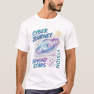 Camiseta Jornada Cibernética - Estética Espacial Futurista 