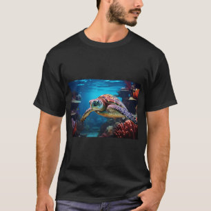 Camiseta Jornada Oceânica - Tartaruga Marinha Entre Peixes