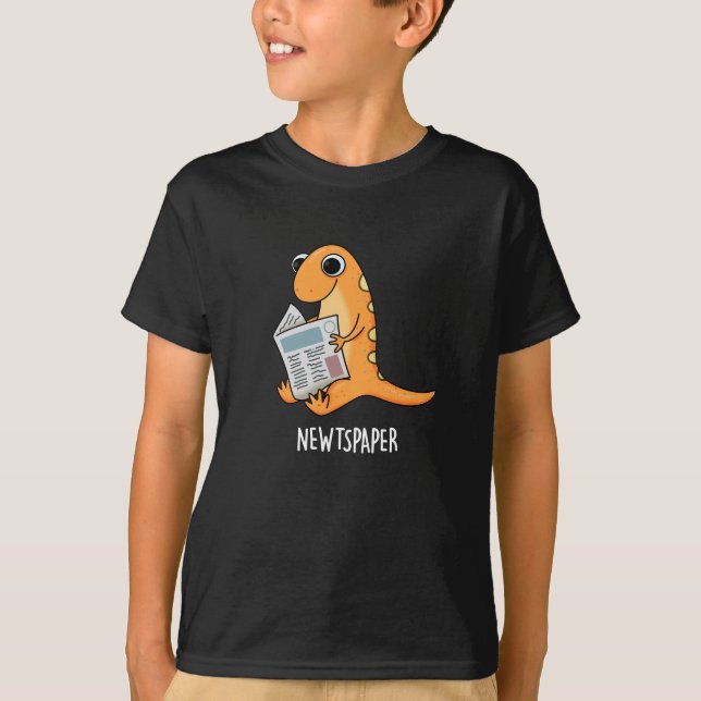 Camiseta Jornal Funny Newt Pun Dark BG (Frente)