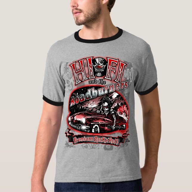 Camiseta Jornal "HI FI & ROADBURNERS" (Frente)