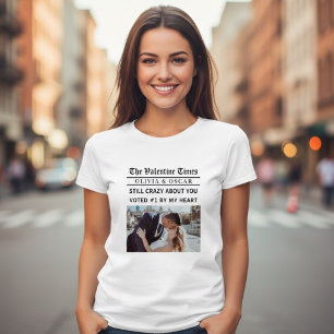 Camiseta Jornal Personalizado de Dia dos Namorados