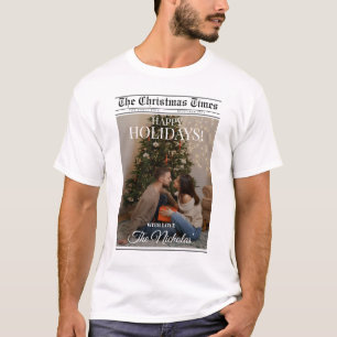 Camiseta Jornal Que Ano Foto Preto e Branco Natal