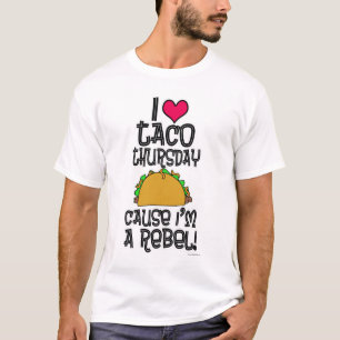 Camiseta Jornal Taco Quinta-feira comida engraçada slogan