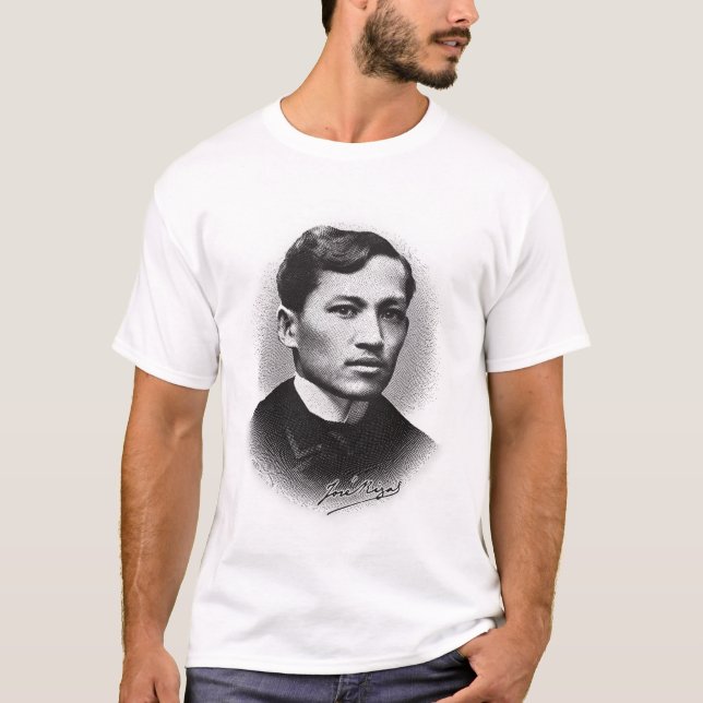 Camiseta Jose Rizal (impressão preto) (Frente)