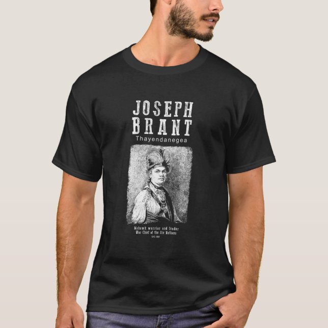 Camiseta Joseph Brant Mohawk Chefe Iroquois da História Ind (Frente)