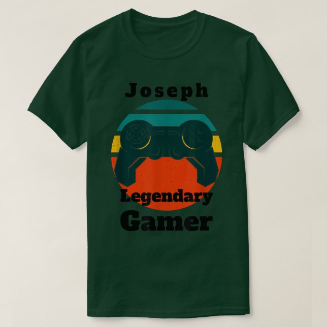 Camiseta Joseph Legendary Gamer Video Game Player Controlad (Frente do Design)