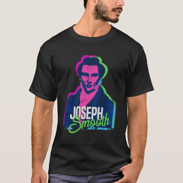 Camiseta Joseph Smith Smony Pun Retro Bright Lds Pro (Frente)