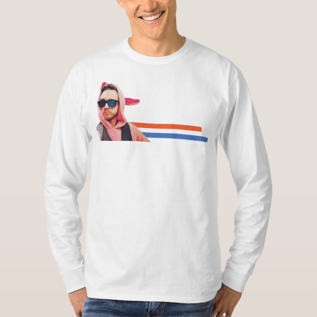 Camiseta JOSH Bunny Stripe Longa Folga (Frente)