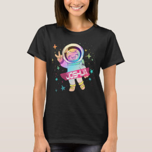 Camiseta JOSHUA - Nome do Menino Bonito com Astronauta Giro