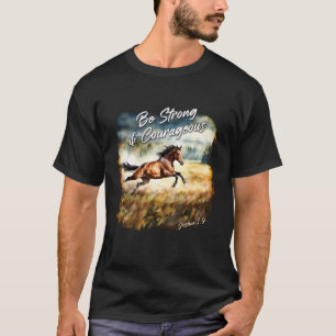 Camiseta Josué 19 Seja Forte & Corajoso Versículo do Cavalo