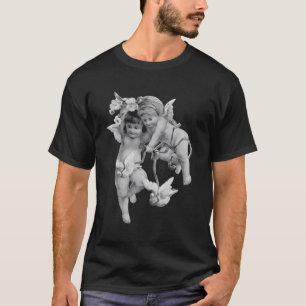Camiseta Jovem Angélico Cherubs Brincando Com Sua Dova
