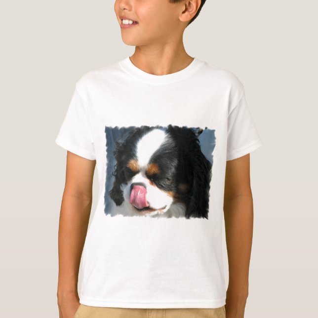 Camiseta Jovem Cavalier Espanhol de Cachorro Corajoso (Frente)