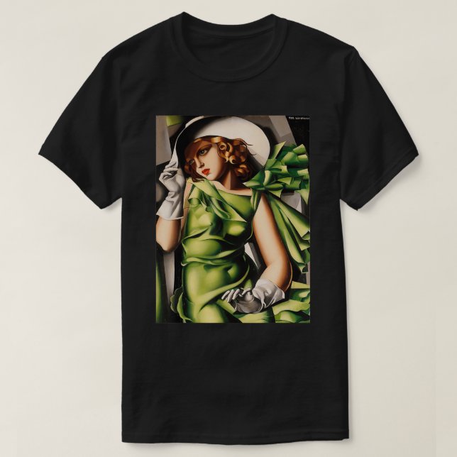 Camiseta Jovem Com Luvas De Pintura De Lempicka  (Frente do Design)