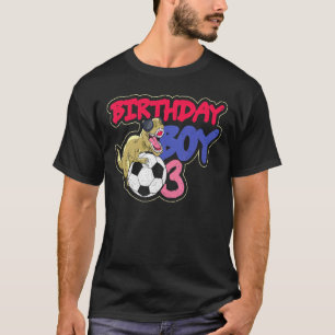 Camiseta Jovem Dino De Nascimento De 3 Anos De Idade