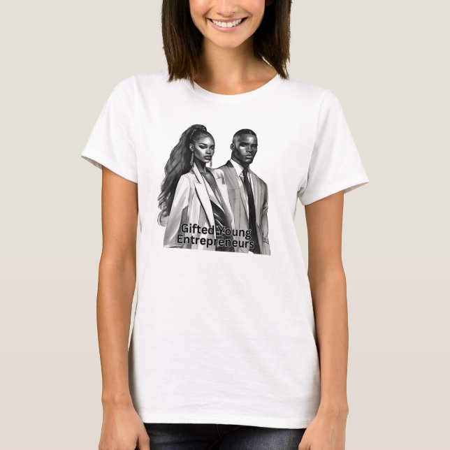 Camiseta Jovem Empreendedores dotados de presente para negó (Frente)