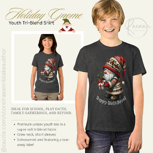 Camiseta Jovem Gnomo de Feriado