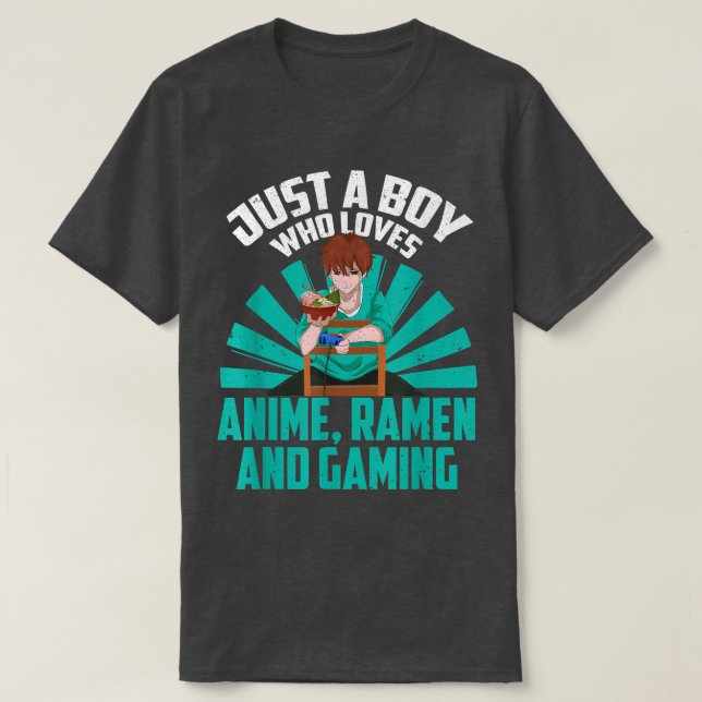Camiseta Jovem Japonês Jogando Otaku Kawaii Gamer Boys Kawa (Frente do Design)
