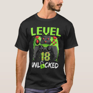 Camiseta Jovem Jogador De 18 Anos De Aniversário De Nível 1