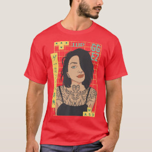 Camiseta Jovem Jogadora Tatuada Japão Tatuagem WASD Anime G