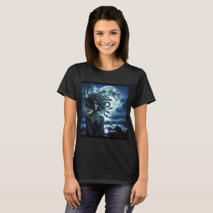 Camiseta Jovem Medusa Bonita pela Lua e Oceano
