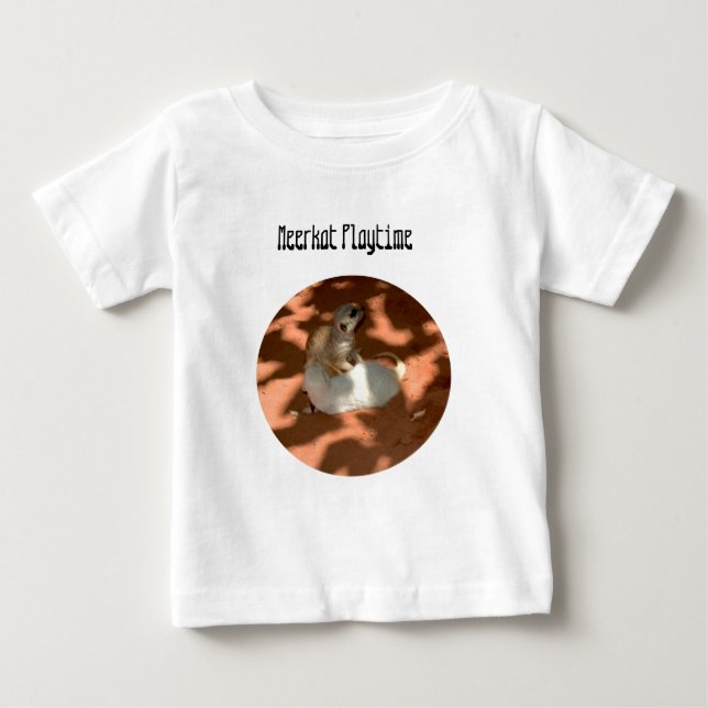 Camiseta Jovem Meerkat Siblings Brincando, Baby Tshirt (Frente)