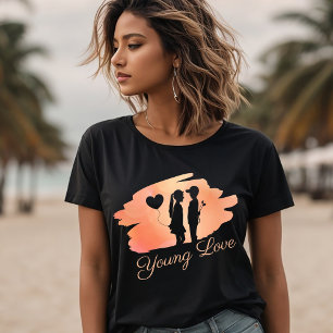 Camiseta Jovem Namorados Silhouette Casal