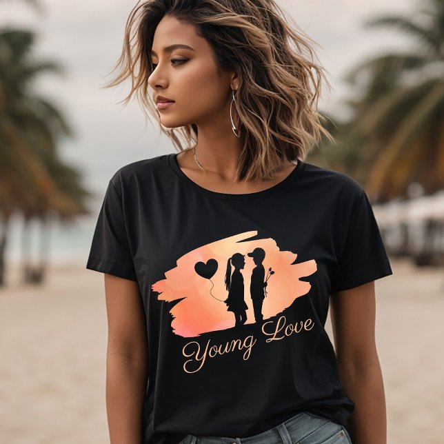 Camiseta Jovem Namorados Silhouette Casal (Criador carregado)
