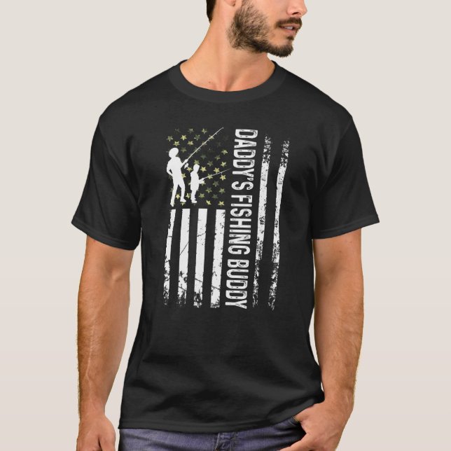 Camiseta Jovem Pescador Parceiro de Pesca do Papai Equipe P (Frente)