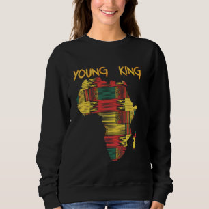 Camiseta Jovem Rei Orgulho Africano Kente Cultura Africana
