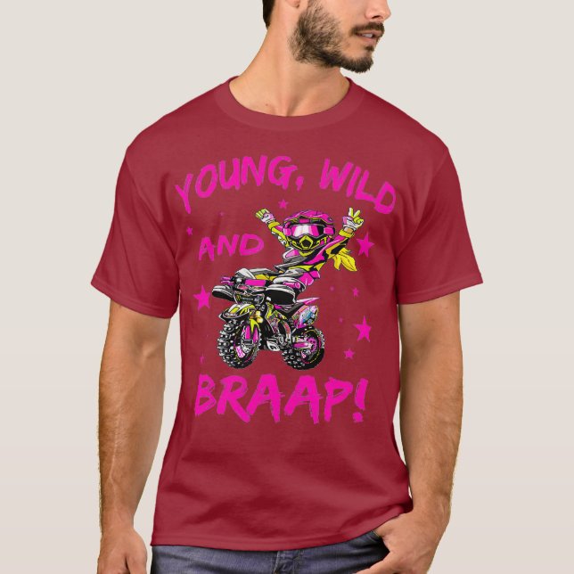 Camiseta Jovem Selvagem e Braap para Meninas de Bicicleta d (Frente)