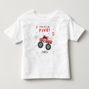 Camiseta Jovem Selvagem E Cinco Aniversário de 5 anos Crian