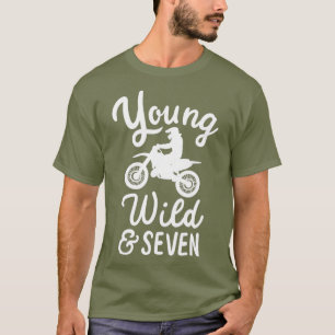 Camiseta Jovem Selvagem E Sete Engraçados 7 Birthday Biker