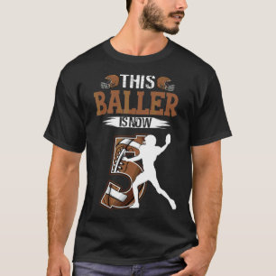 Camiseta Jovens 5 de Futebol Aniversário Garoto De 5 Anos