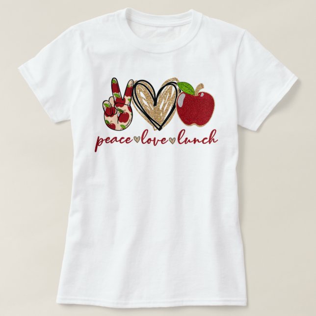 Camiseta Jovens Almoçadas Engraçadas Dama do Almoço da Paz (Frente do Design)